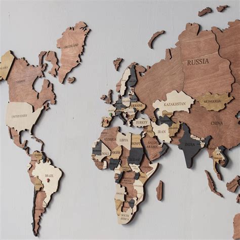 D World Map Wood Map Wall Art Wood Wall Art Wooden Map Wood Taste Of