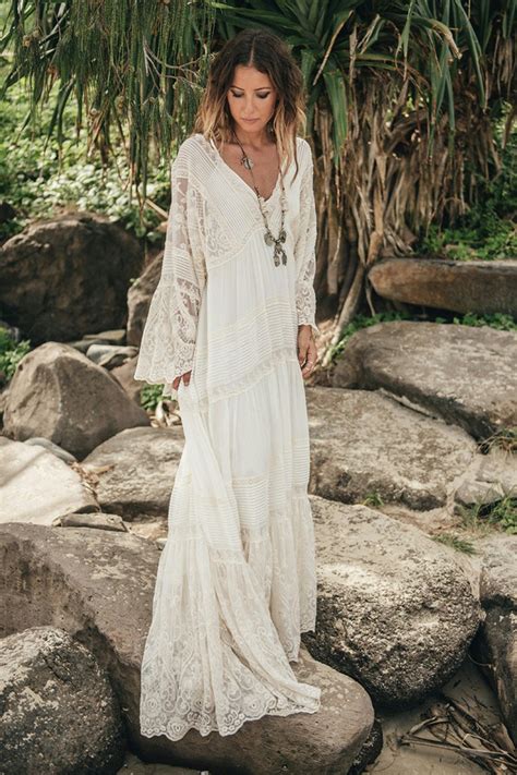 Boho Dress Boho Wedding Lace Dress Maxi Boho Dress White Etsy Sweden