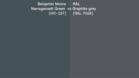 Benjamin Moore Narragansett Green Hc 157 Vs Ral Graphite Grey Ral