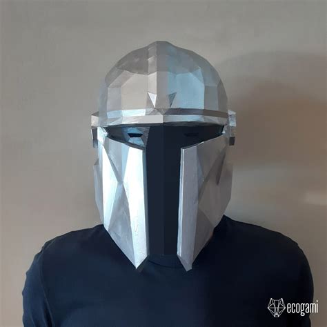 Casco The Mandalorian Papercraft Plantilla De Máscara Star Etsy