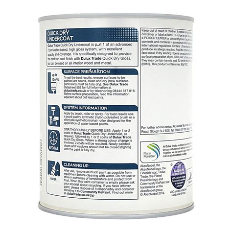 Dulux Trade Quick Dry Undercoat White 1l