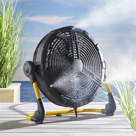 The 12 Cordless 24 Hour Outdoor Misting Fan Hammacher Schlemmer