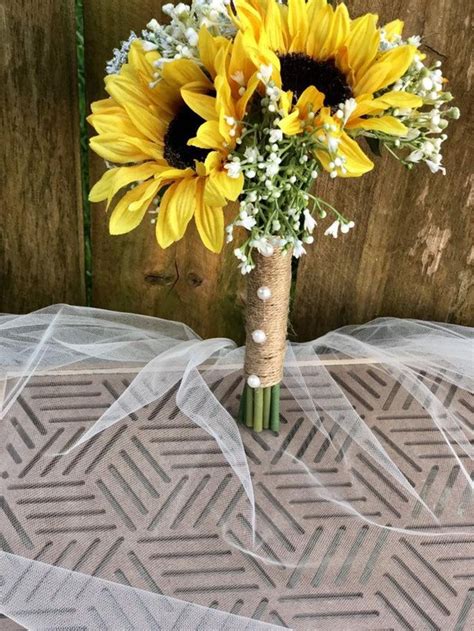 Sunflowers And Baby S Breath Bouquet Sunflower Wedding Fall Wedding