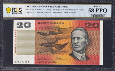 Australia Johnston Fraser First Prefix Pcgs Choice Au Ppq