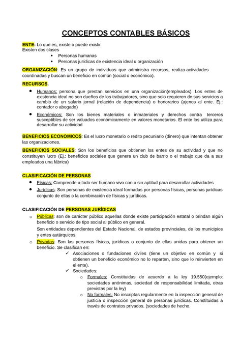 Resumen De Contabilidad Libro Contabilidad Conceptos Contables