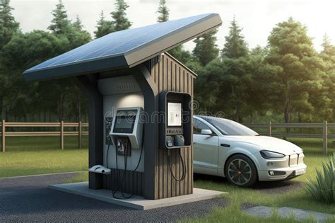 Electric Car Charging Station with Solar Panels and Inverter for Off ...