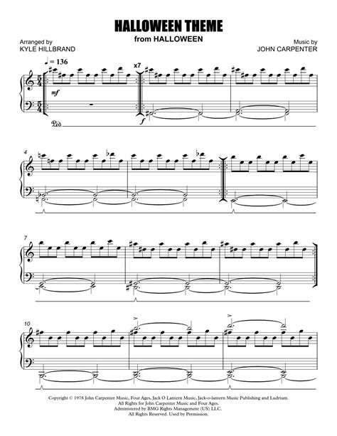 Halloween Theme Arr Kyle Hillbrand By John Carpenter Sheet Music For Piano Solo At Sheet