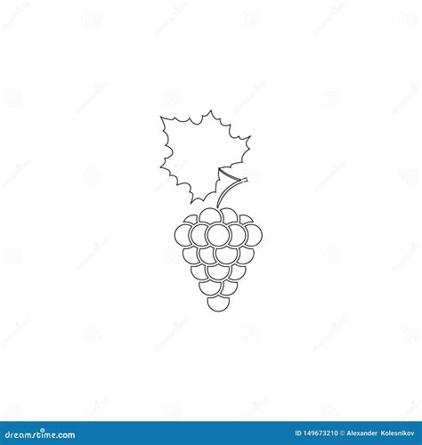 Manojo De Uvas Con La Hoja Icono Plano Del Vector Ilustraci N Del