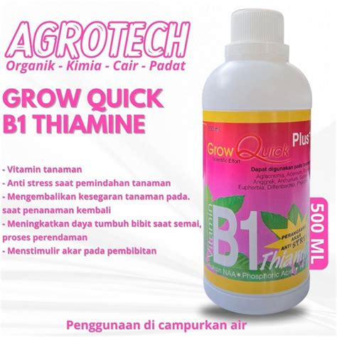 Jual Grow Quick B Thiamin Ml Pupuk Vitamin Komplit Tanaman Anti