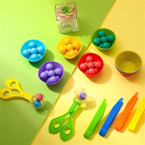 Buy Bbto 70 Pcs Counting Matching Game Toys For Kids With Sorting Bowls