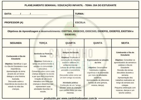 Plano De Aula Semanal Sobre O Dia Do Livro Monteiro Lobato Alinhado