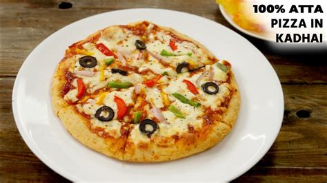 100 ATTA PIZZA In Kadhai Recipe Healthy Wheat Pizza Without Oven