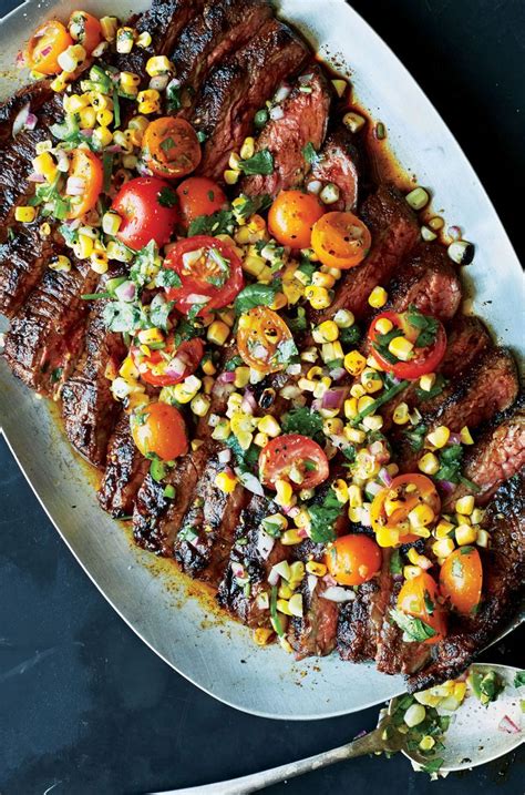 Dry Rubbed Flank Steak With Grilled Corn Salsa