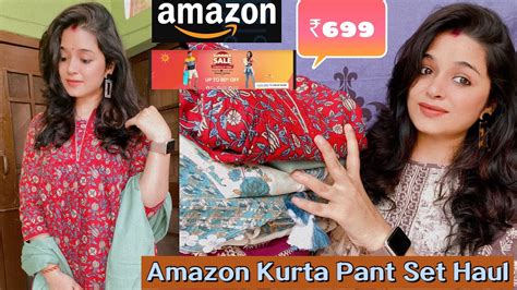 Amazon Kurta Pant Set Dupatta Haul Affordable Kurta Set Haul