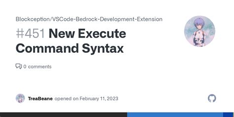 New Execute Command Syntax Issue 451 Blockception VSCode Bedrock