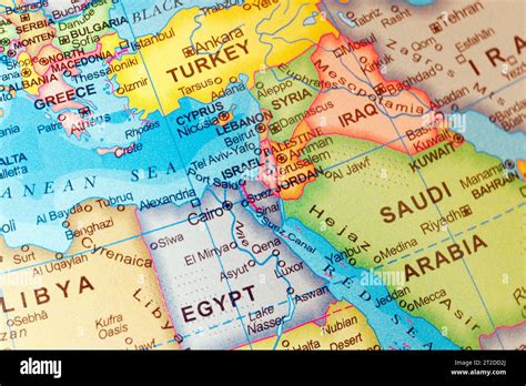 Mappa Mondiale Dei Paesi Del Medio Oriente Israele Palestina