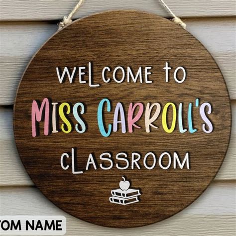 Personalized Teacher Name Sign Teacher Door Hanger Plants Etsy