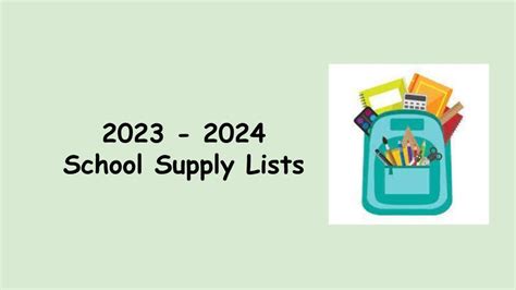 2023 2024 School Supply Lists Green Meadow School