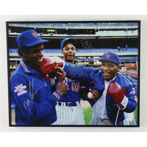 Mike Tyson Doc Gooden Darryl Strawberry Signed X Photo Jsa