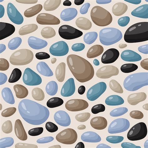 Premium Vector Pebble Seamless Pattern Smooth Stones Background