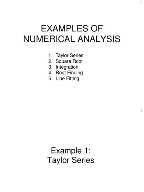 Numerical Analysis Examples Integral Numerical Analysis