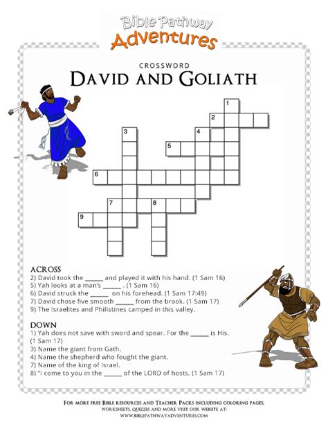 David Goliath David And Goliath Goliath Bible Crossword