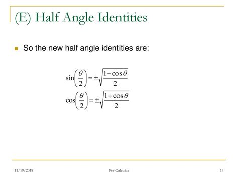 Lesson 38 Double Angle And Half Angle Identities Ppt Download