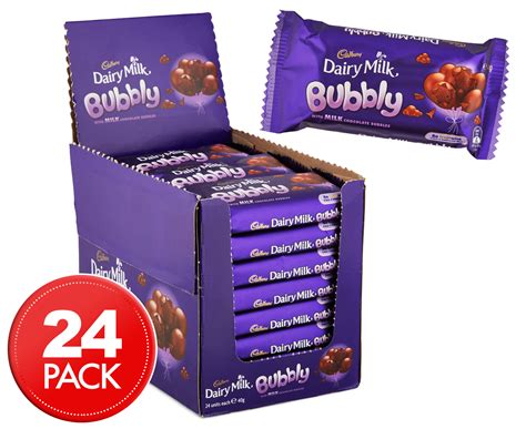 24 X Cadbury Dairy Milk Bubbly Milk Chocolate Bars 40g Au