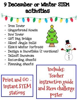 December Winter STEM Stations 9 Activities By Tight Shipwreck Creates