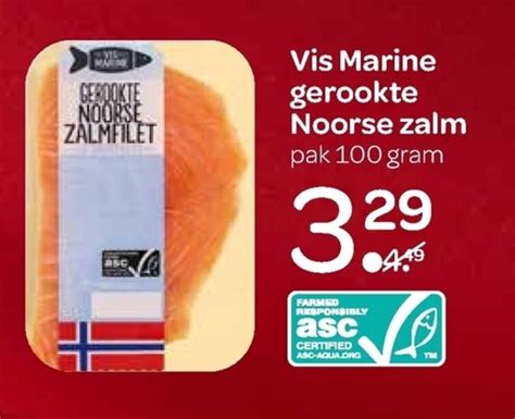 Vis Marine Gerookte Noorse Zalm 100g Aanbieding Bij Spar