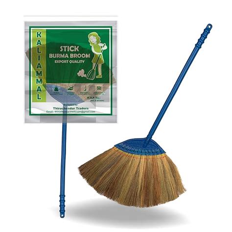 KALIAMMAL KRV Plastic Burma Broom Zero Dust Broom Long Handle Plastic