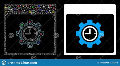 Bright Mesh D Clock Configuration Gear Calendar Page Icon With Flash