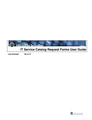 Fillable Online Fullerton IT Service Catalog Request Forms User Guide