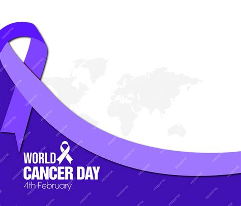 Premium Vector World Cancer Day Purple Ribbon