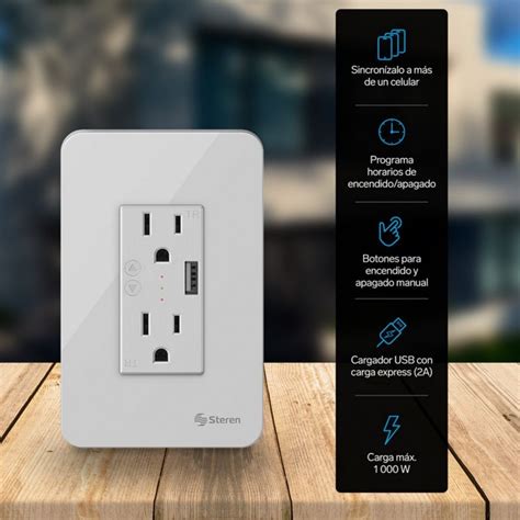 Steren Doble Contacto Wi Fi Y Cargador USB Con Placa Para Pared Kemik