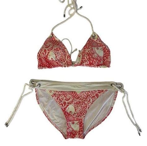 Lilly Pulitzer Fish Print String Triangle Top Bikini Bottom Swimwear Pink Size From Meghan