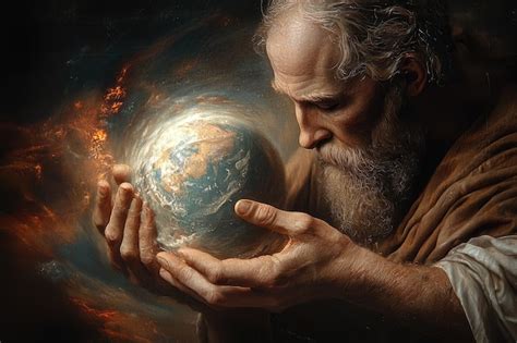 divine creation god shaping planet earth showcasing  sacred process
