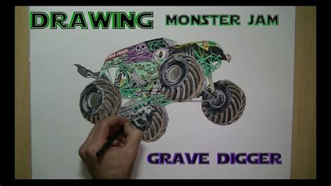 Grave Digger Monster Truck Drawing