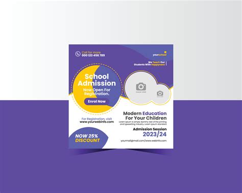 Students Admission social media post, Back to school admission