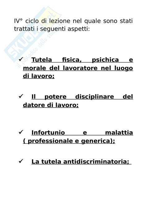 Riassunto Diritto Del Lavoro IV Parte