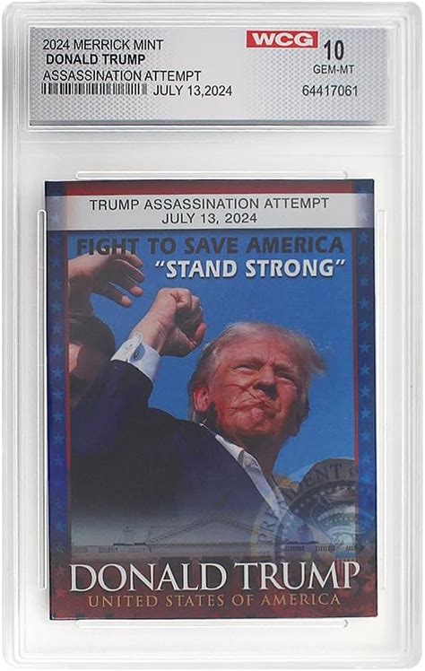 Amazon Trump Mugshot Collector Trading Card Graded Gem Mint