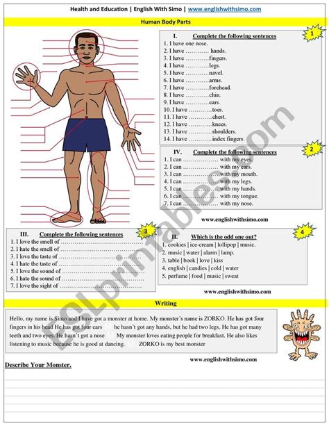 Esl Pages Body Parts