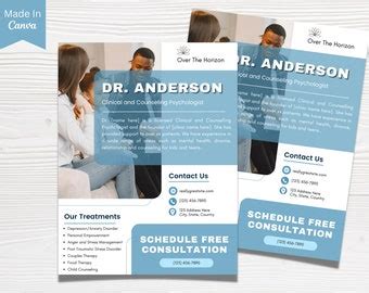 Counseling Psychology Therapy Flyer Templates Design Editable