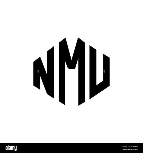 NMU letter logo design with polygon shape. NMU polygon and cube shape logo design. NMU hexagon ...