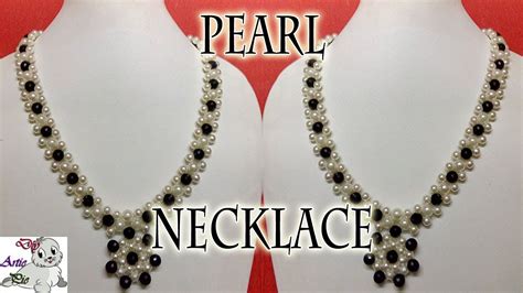 17 How To Make Pearl Beaded Necklace Diy Jewellery Making Youtube