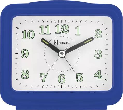 Reloj Despertador Herweg 2588 11 Cuadrado De Cuarzo Azul MercadoLibre