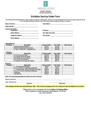 Fillable Online Exhibitor Service Order Form Mid South Sign Fax Email