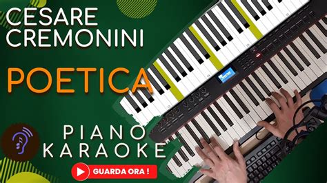 Cesare Cremonini Poetica Piano Karaoke Singalong Base YouTube