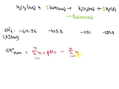 Solved Calculate The Change In Enthalpy Of The Reaction When Carbonic