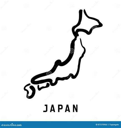 Japan Outline Shape Stock Vector Illustration Of Outline 87375956